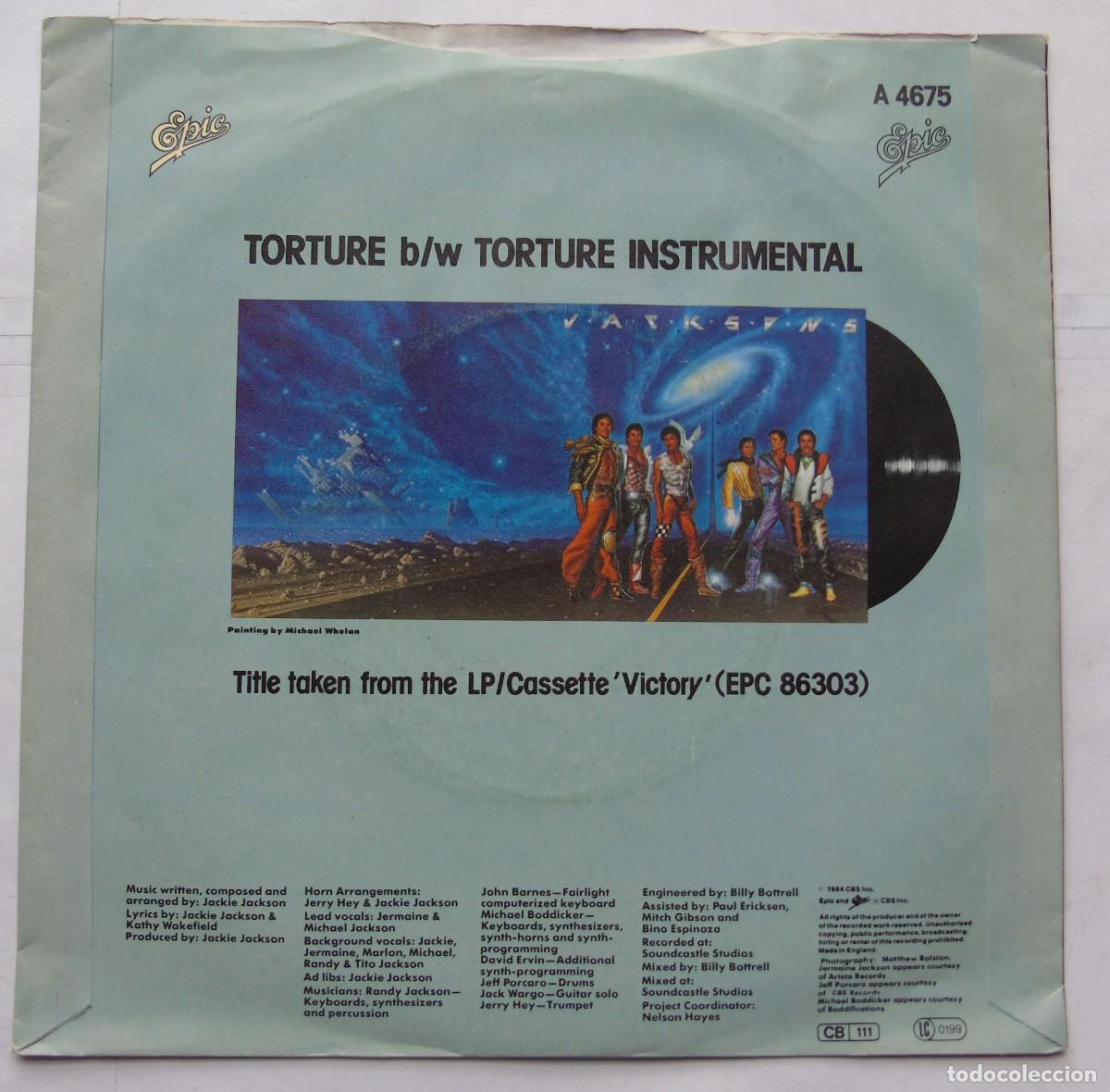 Discos de vinilo: Jacksons Torture Single 7&rdquo; UK 1984 Michael Jackson - Foto 2