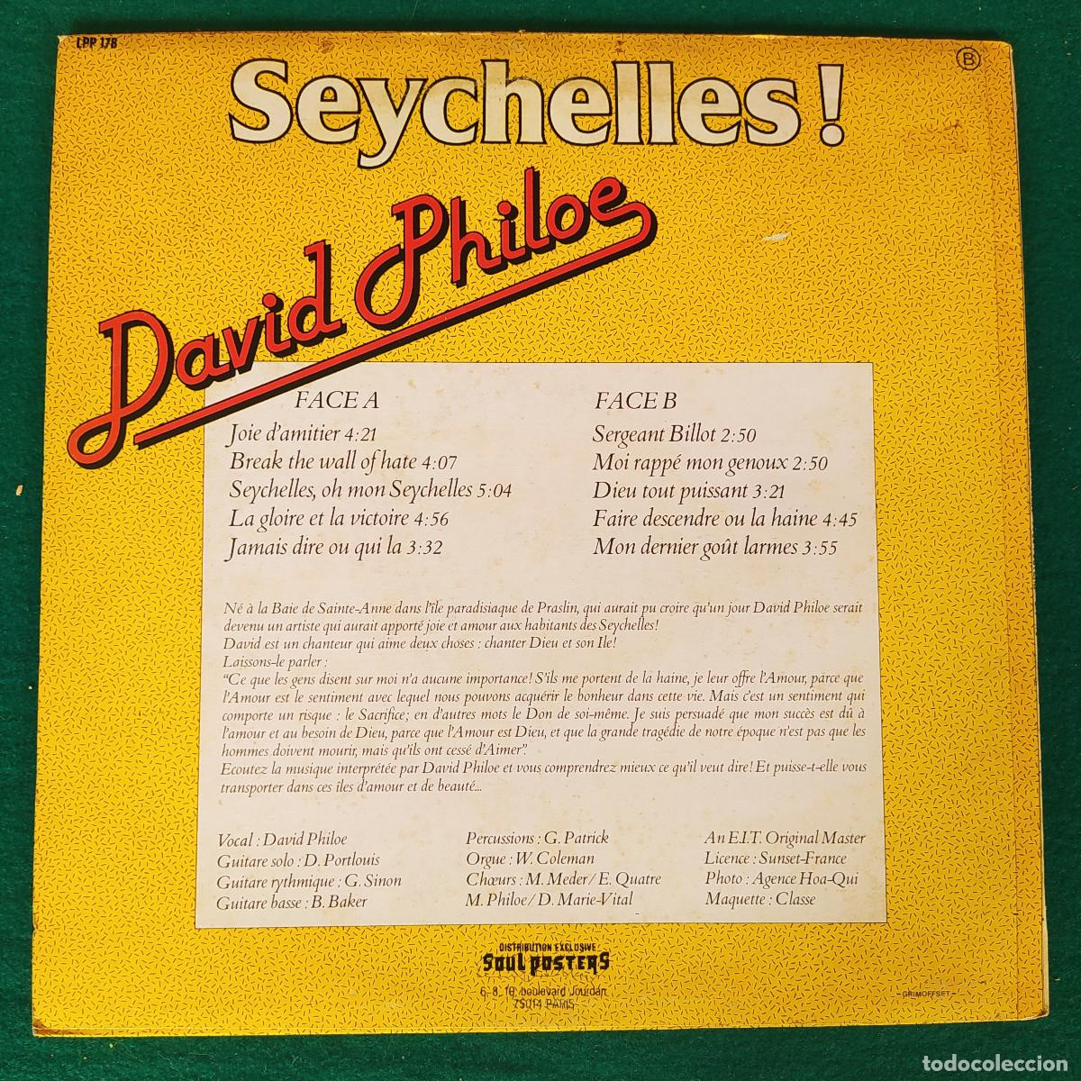 Discos de vinilo: LP SEYCHELLES DAVID PHILOE PLAYA SOUND - Foto 2