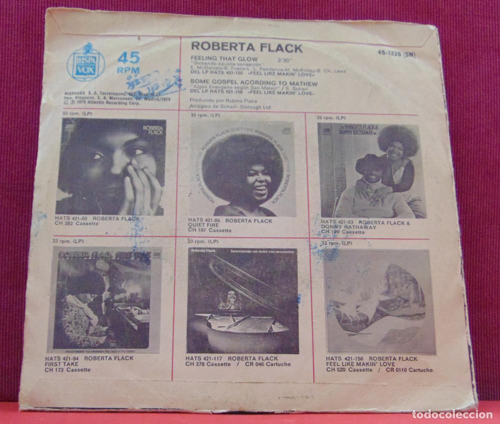 Discos de vinilo: Roberta Flack &ndash; Feeling That Glow - SINGLE 1975 - Foto 2