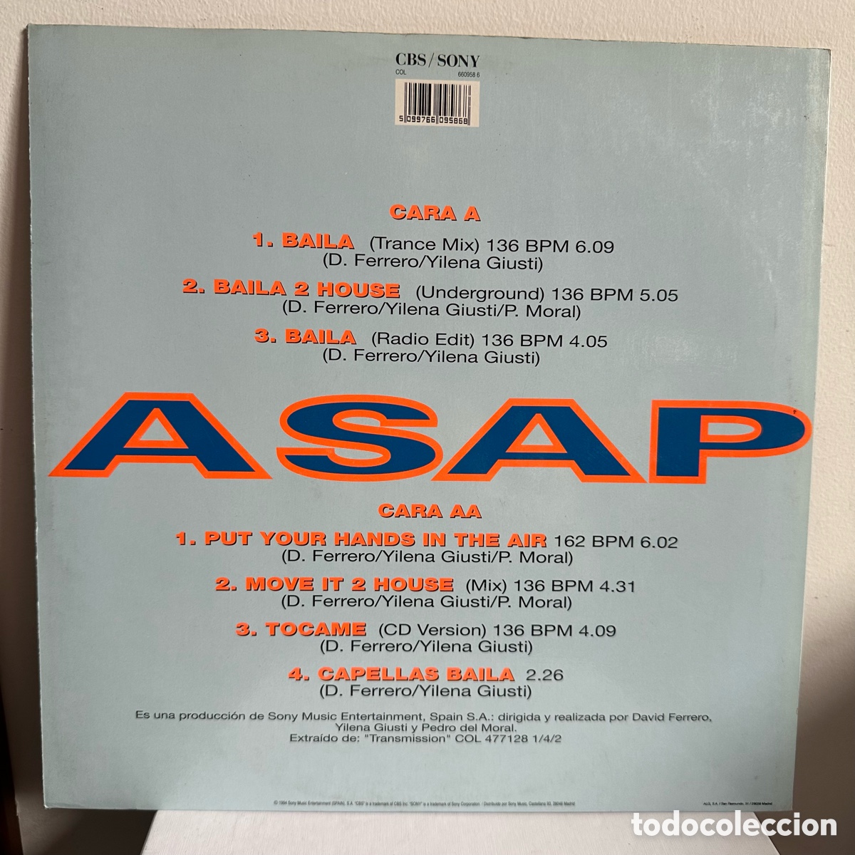 Discos de vinilo: ASAP - Baila (12&rdquo;, Maxi) - Foto 2