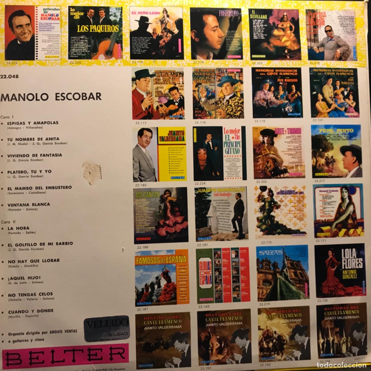 Discos de vinilo: Manolo Escobar ● Exitos ● Vinyl, LP, Reissue Spain 1966 - Foto 3