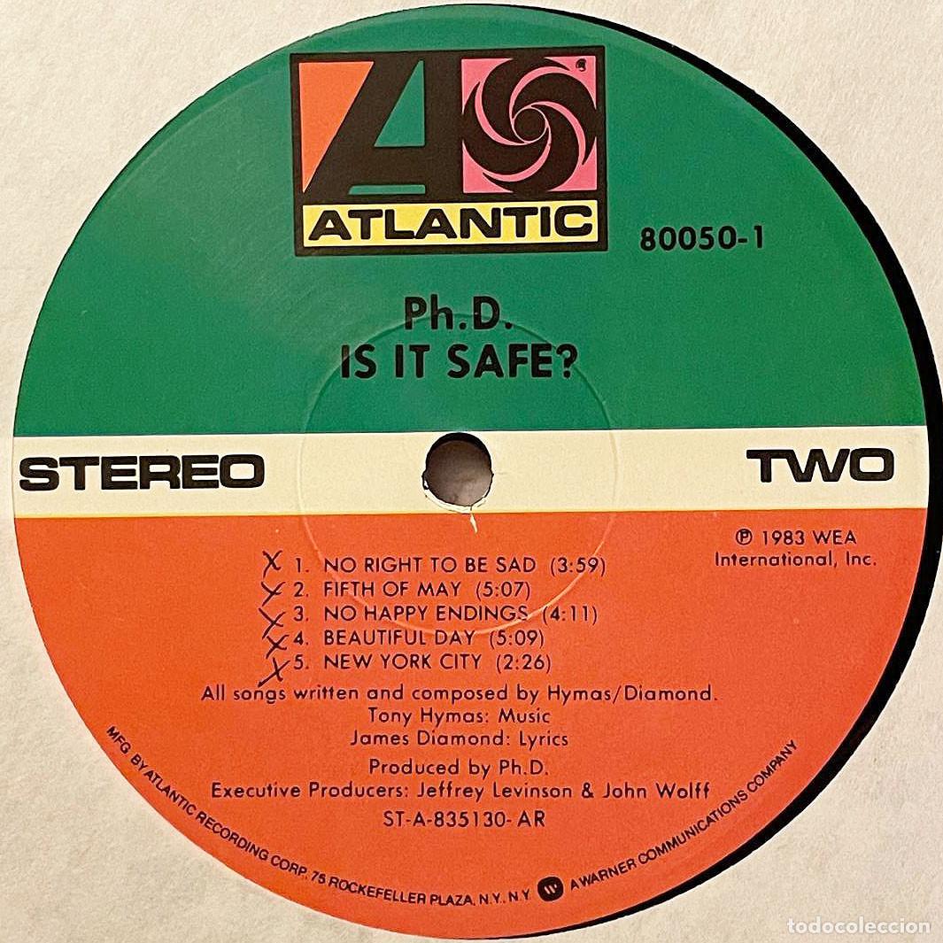 Discos de vinilo: PH.D. / IS IT SAFE? / LP 1983 / AM USA - Foto 3