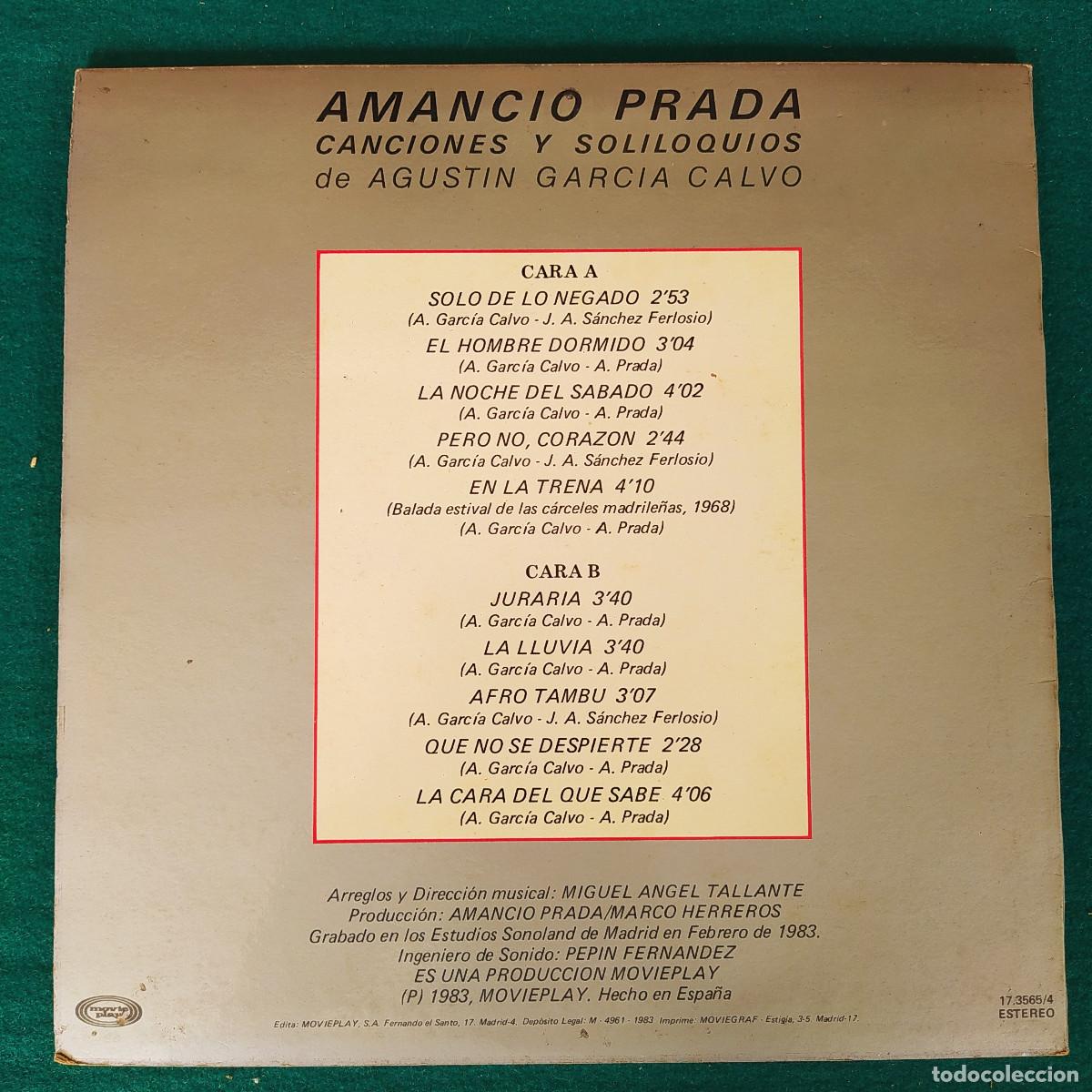 Discos de vinilo: Amancio Prada &ndash; Canciones Y Soliloquios - Foto 2
