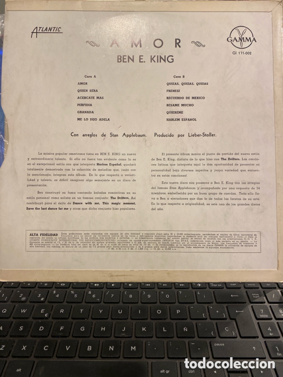Discos de vinilo: BEN E. KING - AMOR LP MEXICO RARO - Foto 2