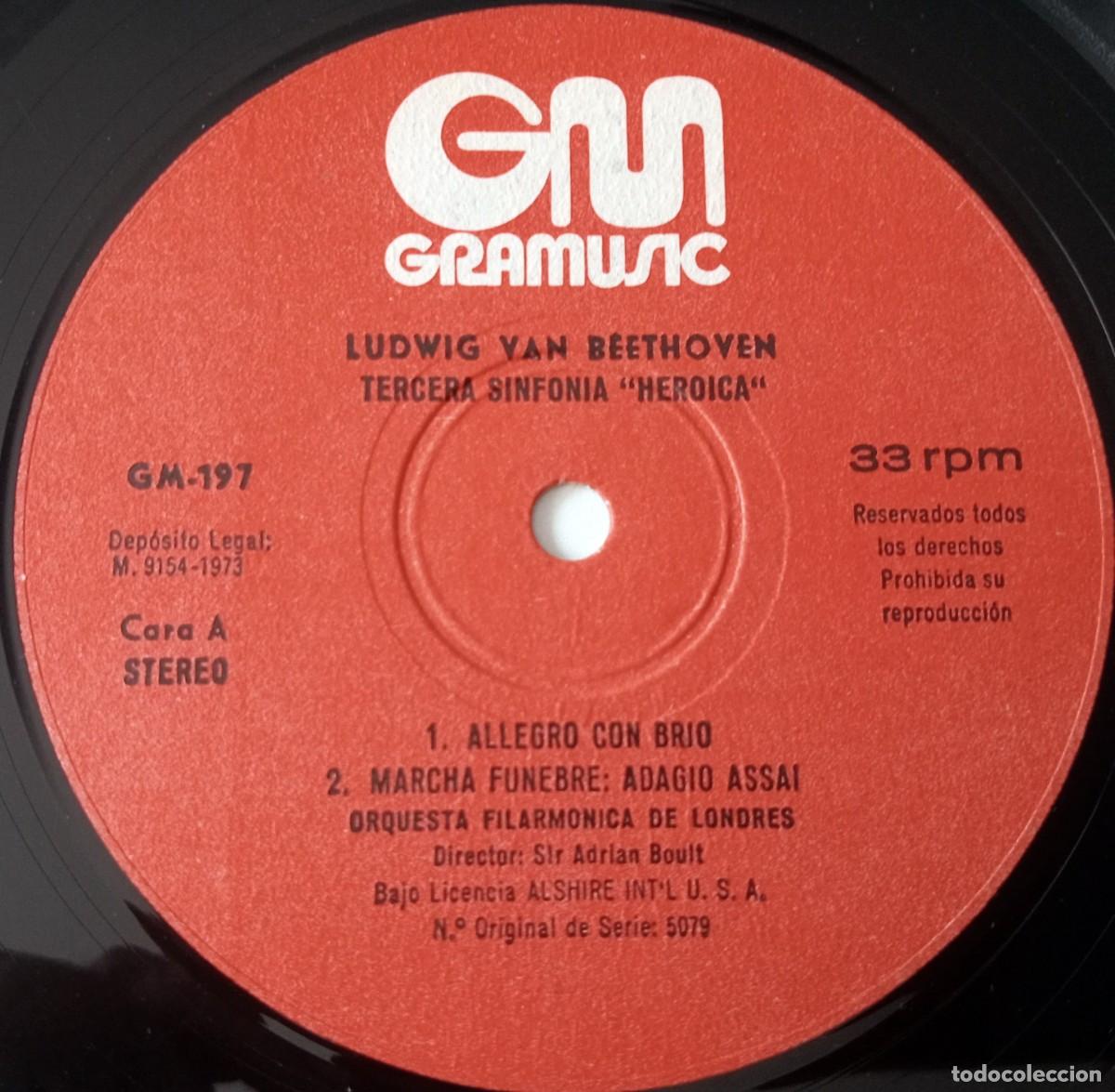 Discos de vinilo: LP BEETHOVEN - TERCERA SINFON&Iacute;A HEROICA - Foto 2