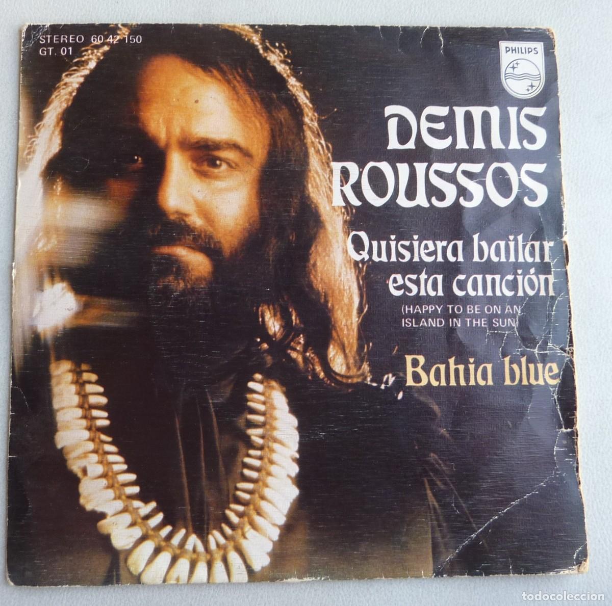 Discos de vinilo: DEMIS ROUSSOS / BAHIA BLUE / 1976 / SINGLE - Foto 1