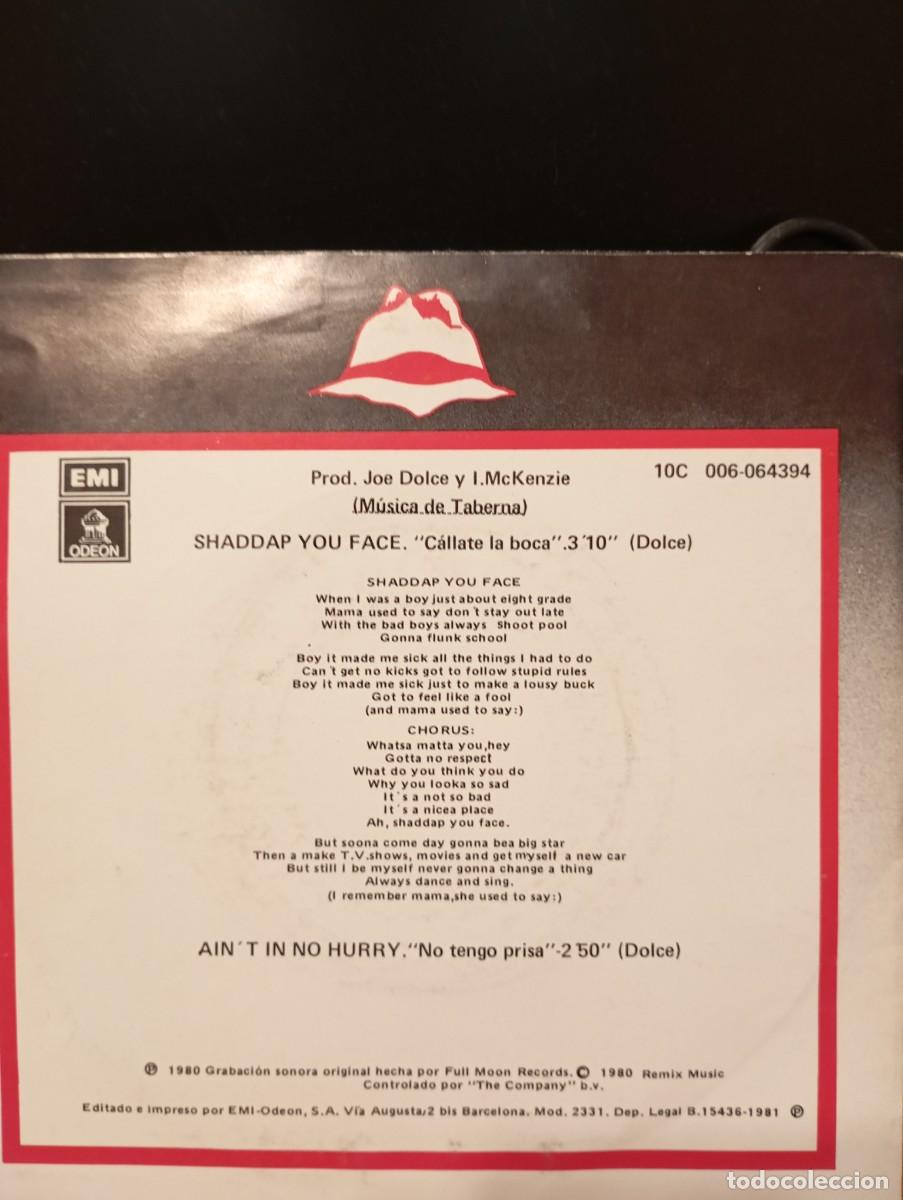 Discos de vinilo: Joe Dolce &rdquo;Shaddap you face&rdquo; - Foto 2