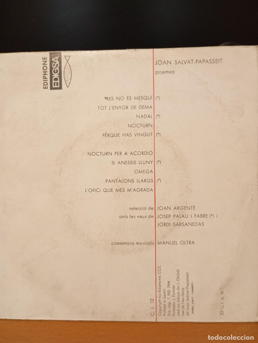 Discos de vinilo: Joan Salvat Papasseit &rdquo;Poemes&rdquo; - Foto 2