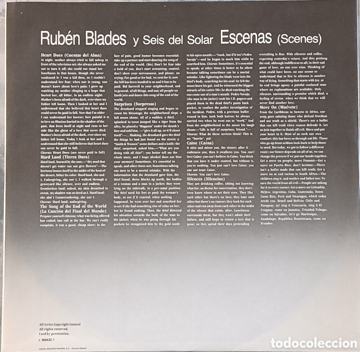 Discos de vinilo: Rub&eacute;n Blades, 1985 - Escenas - Foto 4