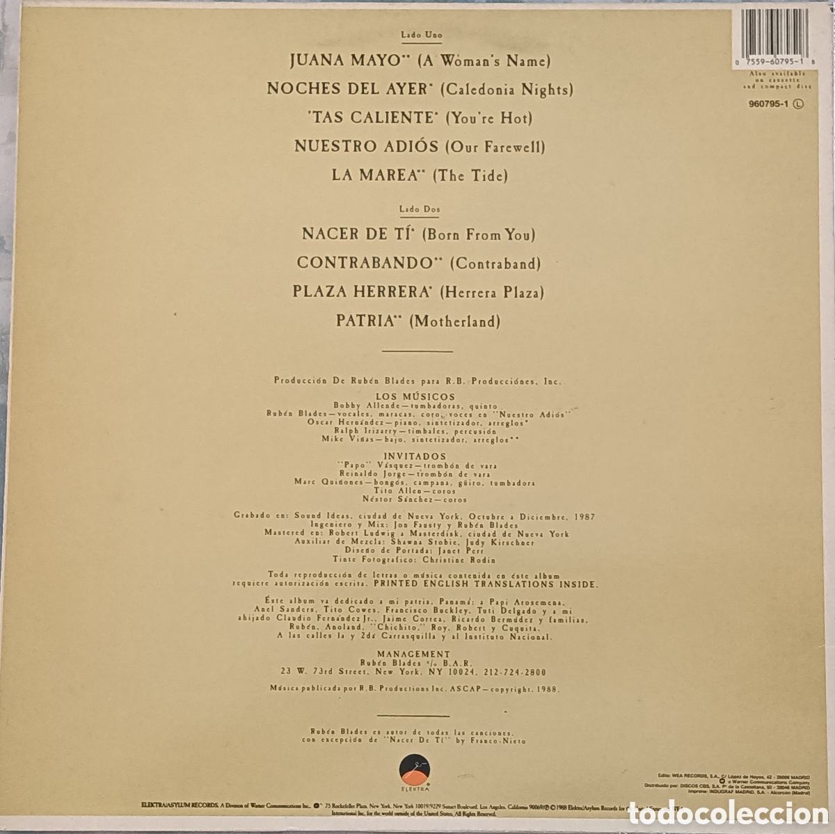 Discos de vinilo: Rub&eacute;n Blades, 1988 - Antecedente - Foto 2