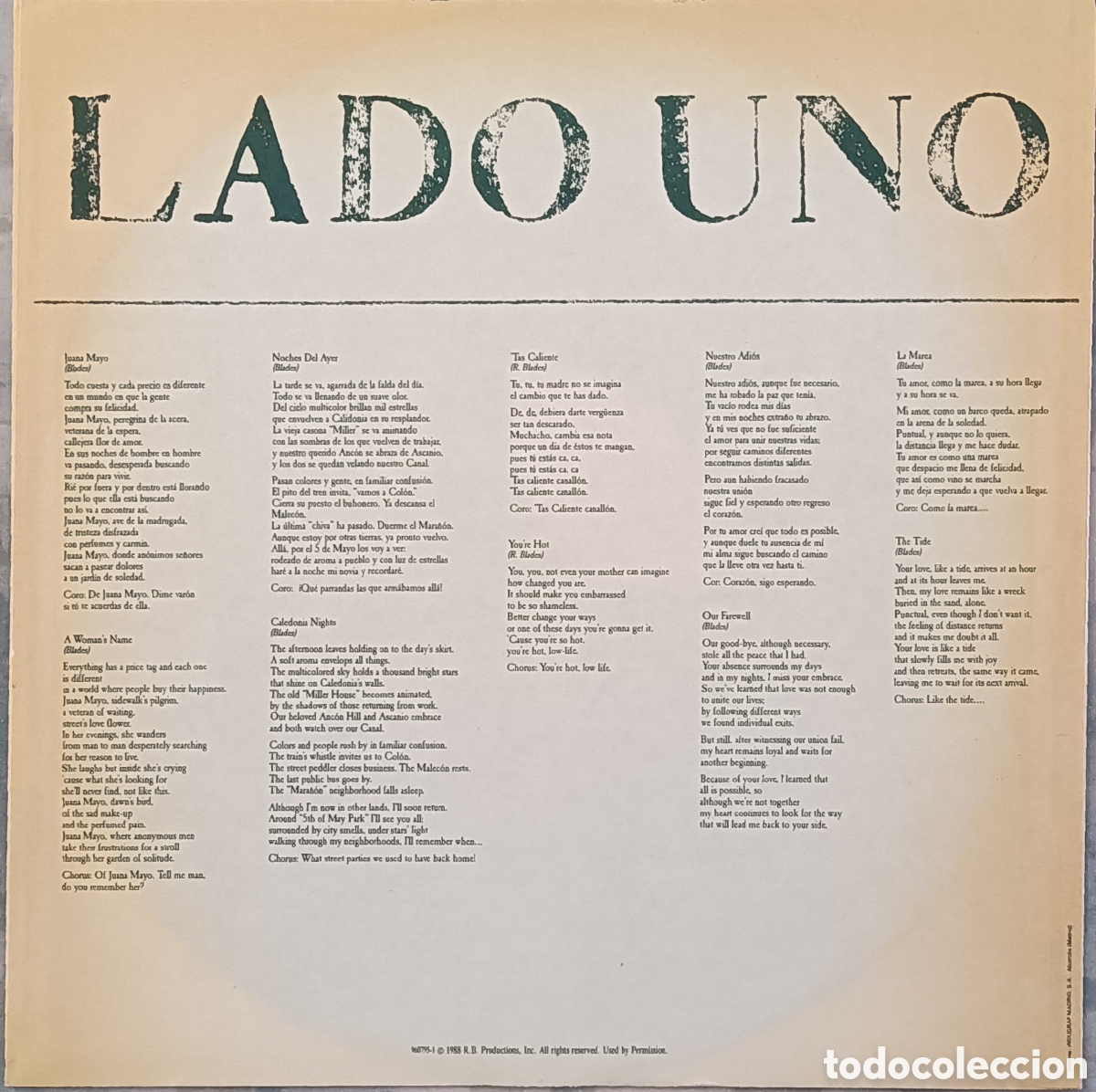 Discos de vinilo: Rub&eacute;n Blades, 1988 - Antecedente - Foto 3