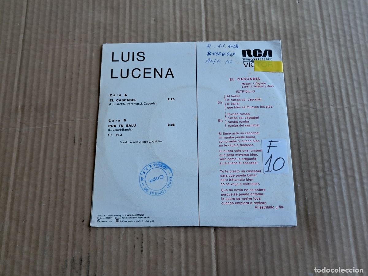 Discos de vinilo: LUIS LUCENA - EL CASCABEL SINGLE 1974 - Foto 3