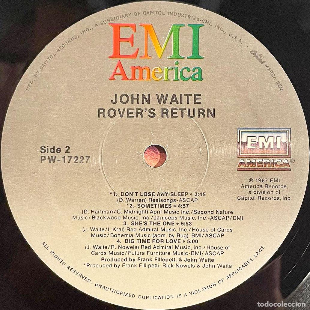 Discos de vinilo: JOHN WAITE / ROVERS RETURN / LP 1987 / EMI USA - Foto 5