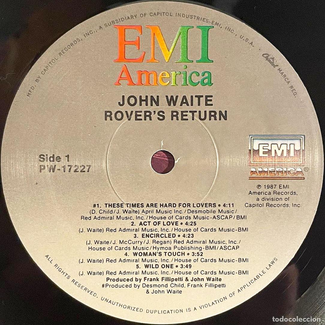 Discos de vinilo: JOHN WAITE / ROVERS RETURN / LP 1987 / EMI USA - Foto 6