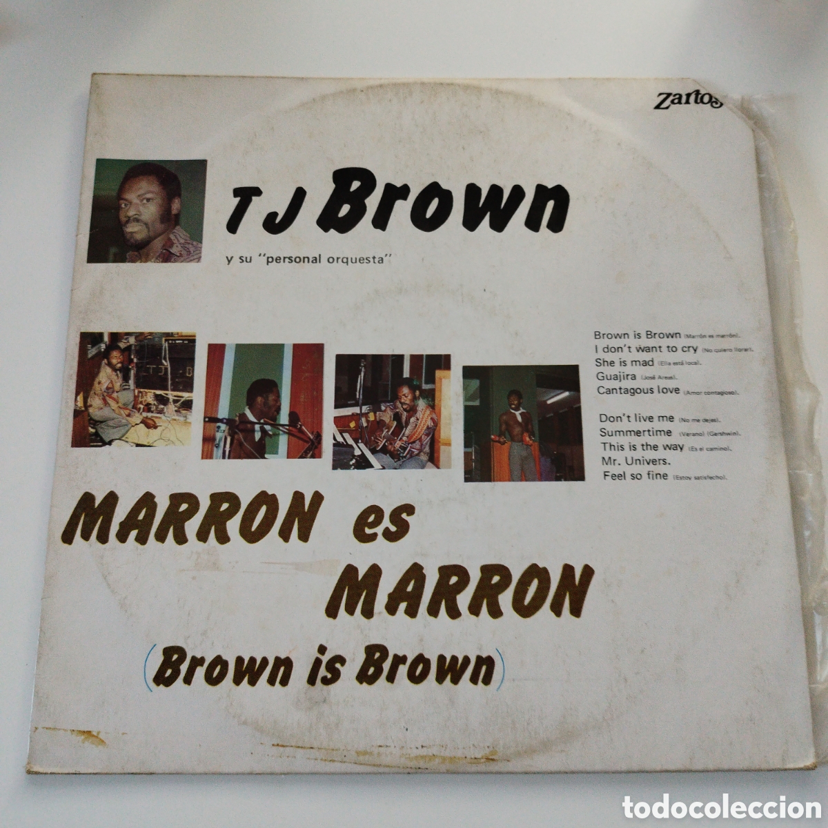 Discos de vinilo: VINILO LP / TJ BROWN Y SU PERSONAL ORQUESTA / MARR&Oacute;N ES MARR&Oacute;N (BROWN IS BROWN) / 1976