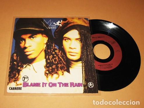 Discos de vinilo: MILLI VANILLI - BLAME IT ON THE RAIN - SINGLE - 1989 - Foto 1