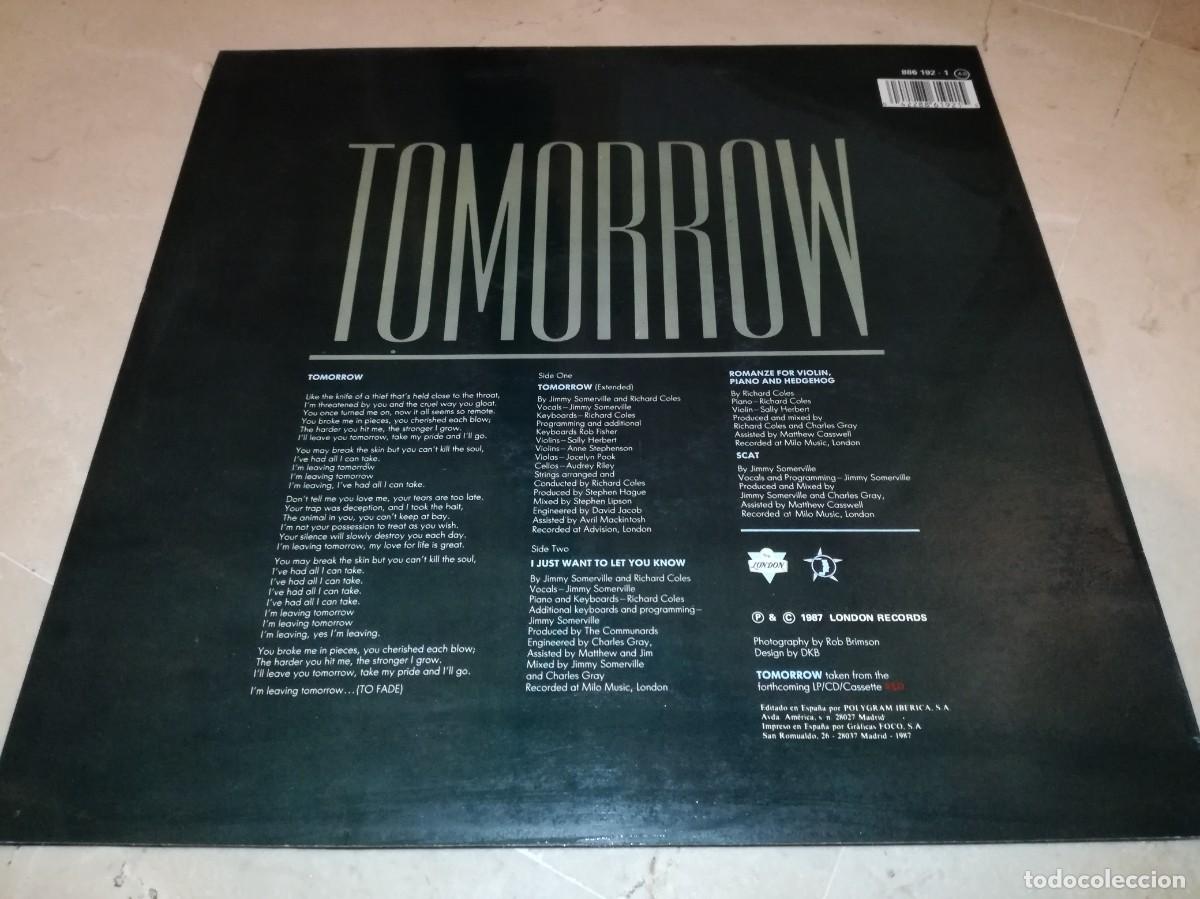 Discos de vinilo: THE COMMUNARDS-TOMORROW-ORIGINAL ESPA&Ntilde;OL 1987 - Foto 2
