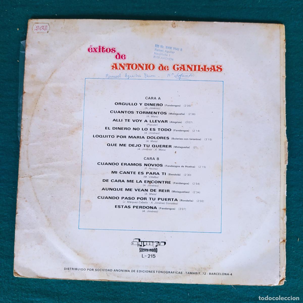 Discos de vinilo: Antonio De Canillas &ndash; &Eacute;xitos De Antonio De Canillas - Foto 2