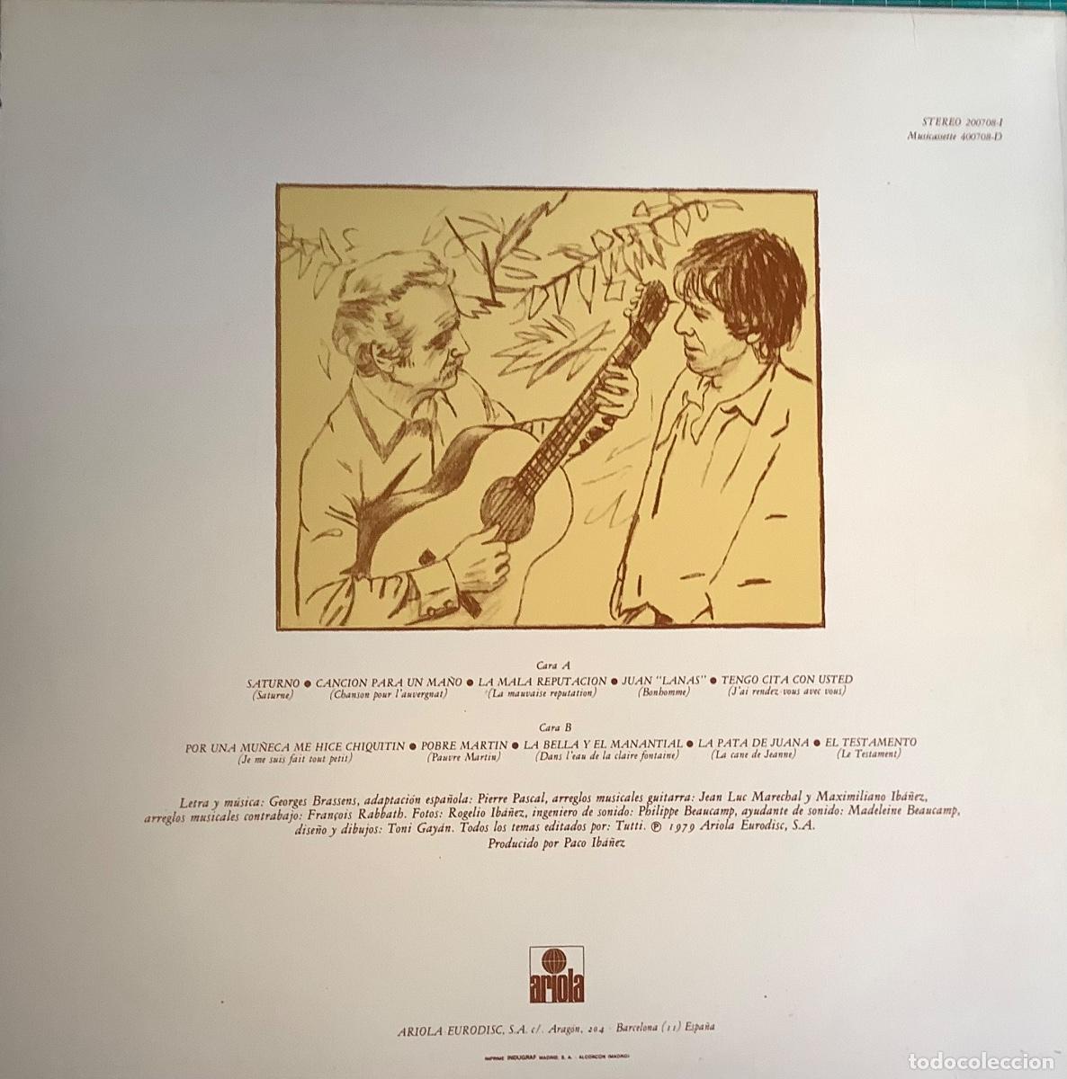 Discos de vinilo: PACO IBA&Ntilde;EZ CANTA A BRASSENS 1LP - Foto 2