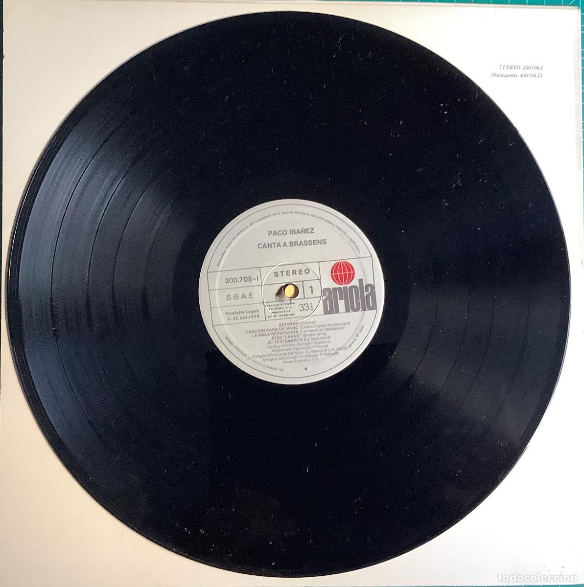Discos de vinilo: PACO IBA&Ntilde;EZ CANTA A BRASSENS 1LP - Foto 3