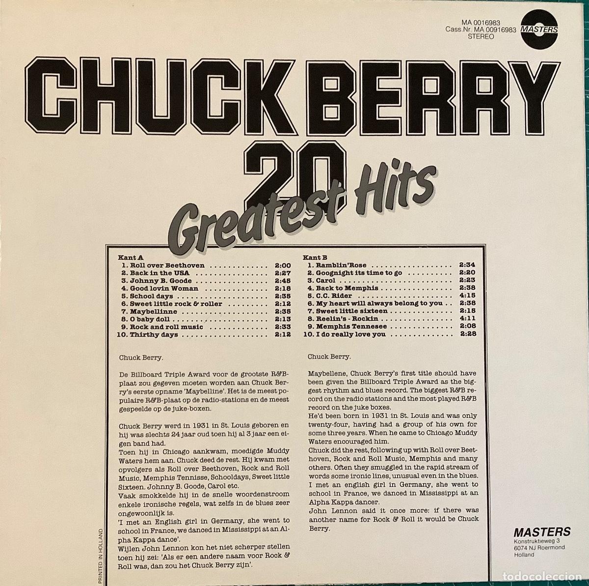 Discos de vinilo: CHUCK BERRY 20 GREATEST HITS 1LP - Foto 2