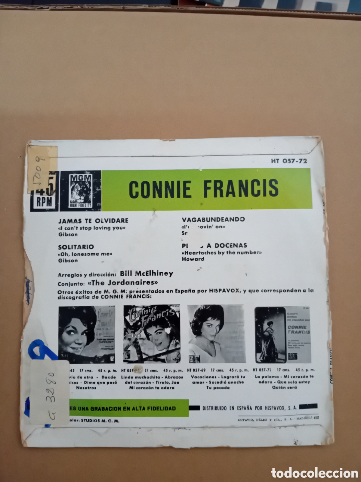 Discos de vinilo: CONNIE FRANCIS. JAMAS TE OLVIDARE - Foto 2