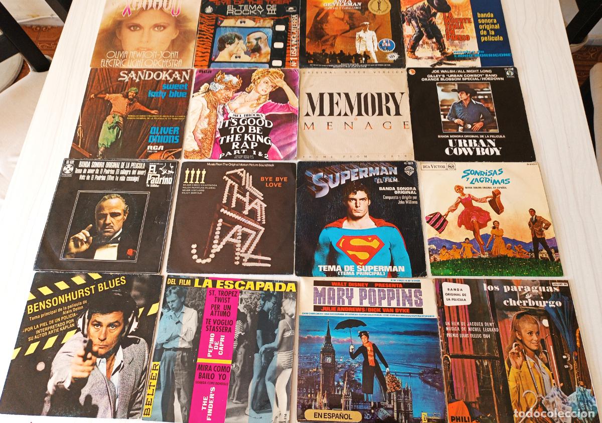 Discos de vinilo: LOTE 16 SINGLES Y EP PELICULAS - Foto 1