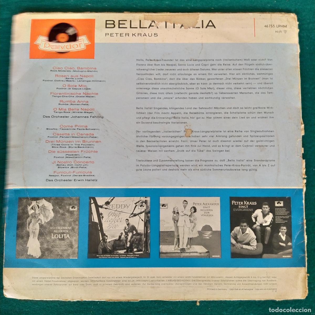 Discos de vinilo: Peter Kraus &ndash; Bella Italia - Foto 2