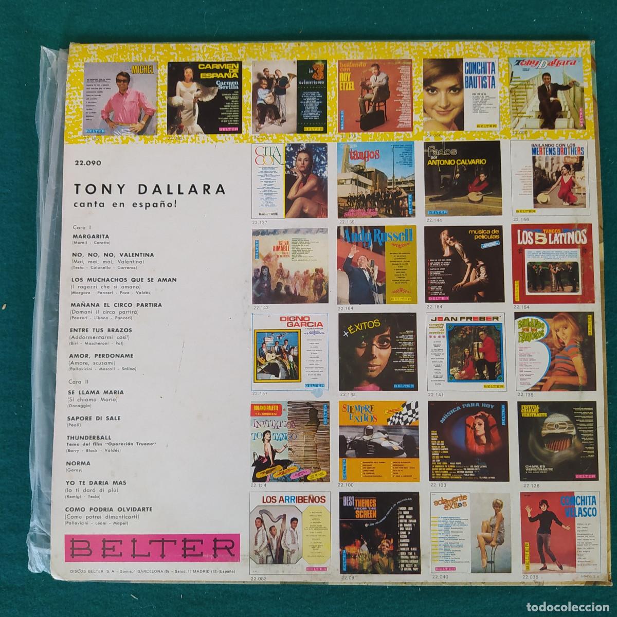 Discos de vinilo: Tony Dallara - Canta en Espa&ntilde;ol - Foto 2