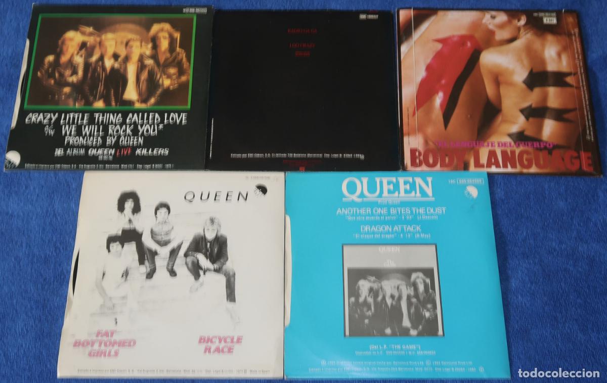 Discos de vinilo: Lote de 5 singles de Queen - EMI-Odeon - A&ntilde;os 80 - Foto 2
