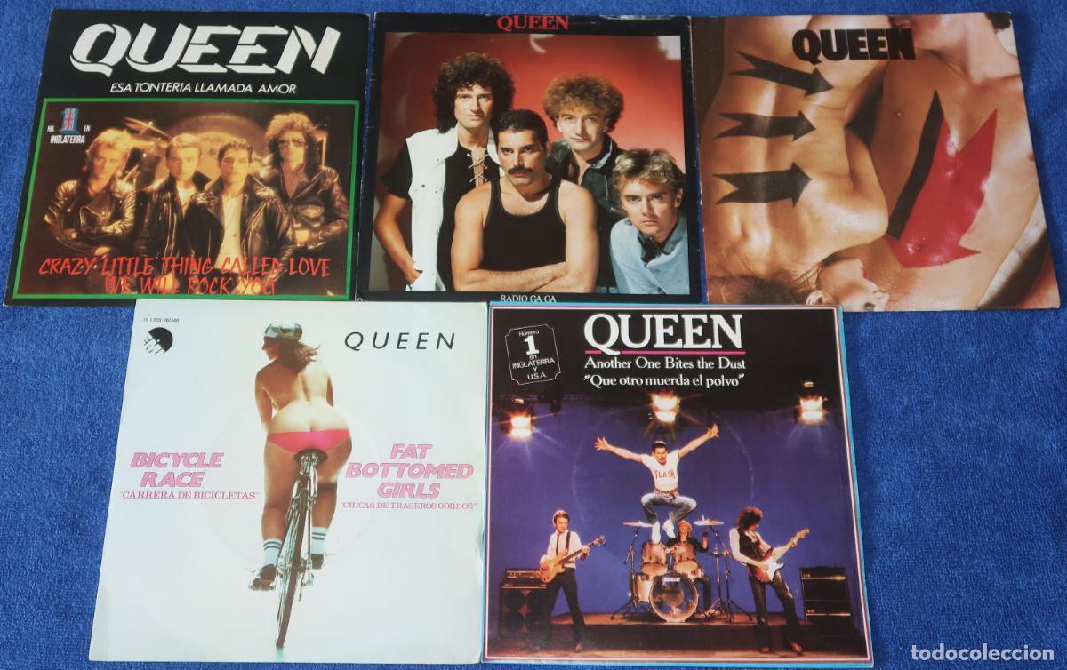 Discos de vinilo: Lote de 5 singles de Queen - EMI-Odeon - A&ntilde;os 80 - Foto 1