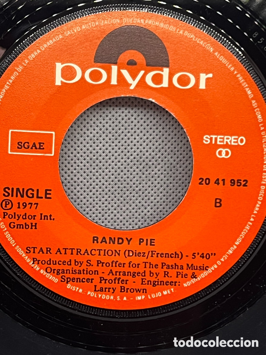 Discos de vinilo: VINILO RANDY PIE -STAND UP 1978 - Foto 3