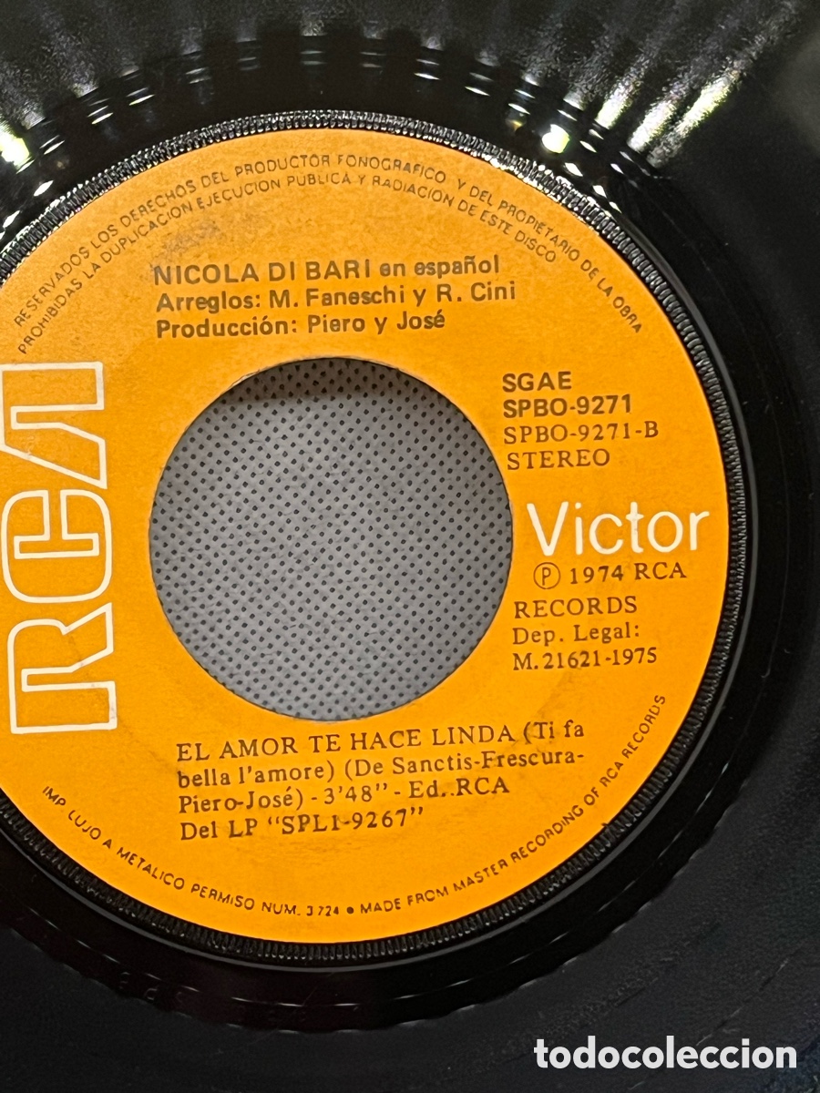 Discos de vinilo: VINILO &ldquo; NICOL&Aacute;S DI BARI &ldquo; 1974 - Foto 3