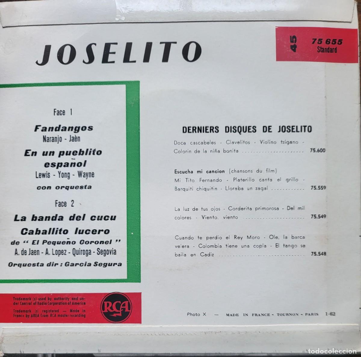 Discos de vinilo: Joselito Ep sello RCA editado en Francia... - Foto 2