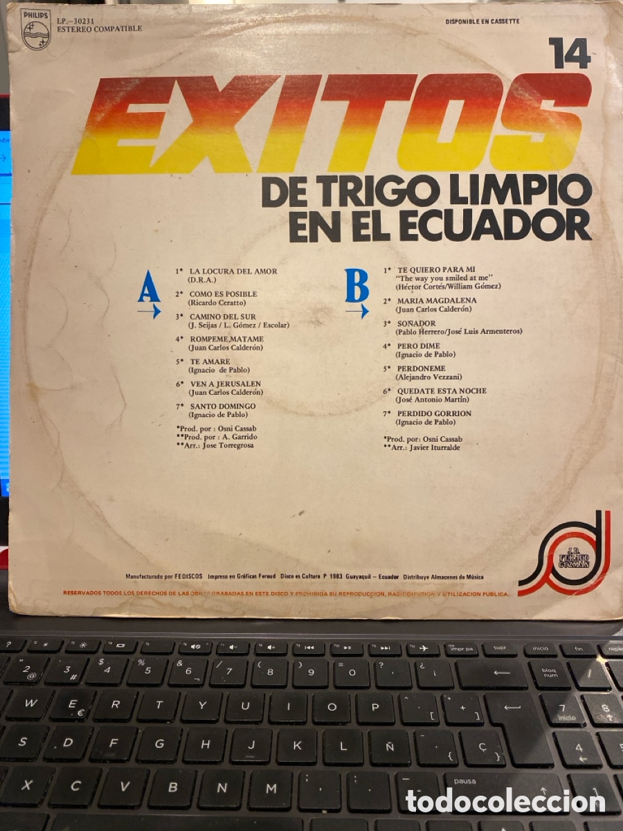 Discos de vinilo: TRIGO LIMPIO - EXITOS DE TRIGO LIMPIO EN EL ECUADOR LP ECUADOR - Foto 2