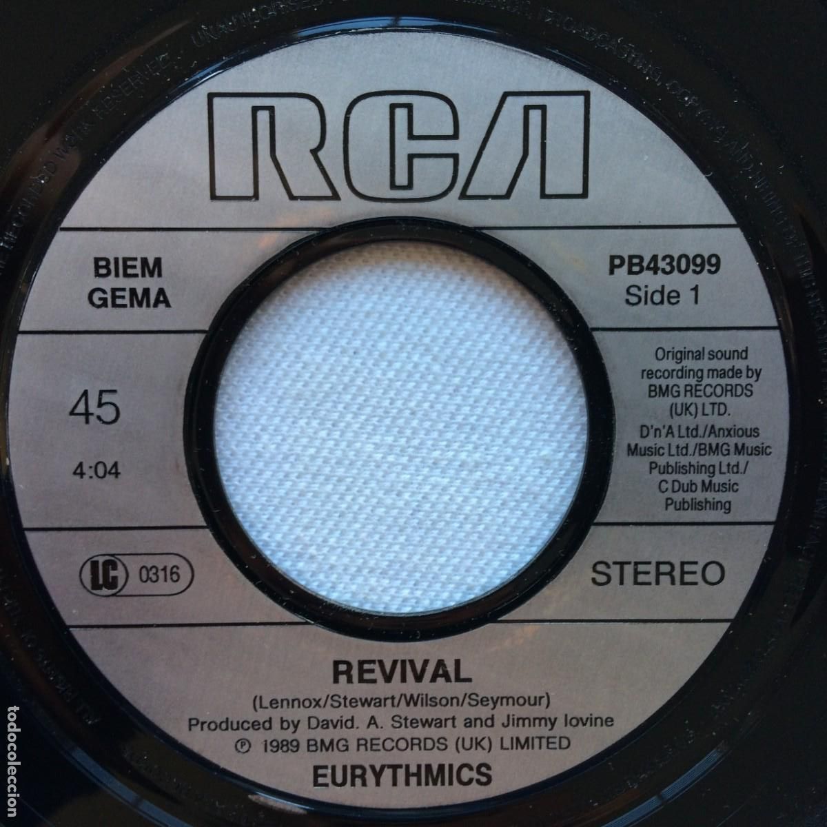 Discos de vinilo: EURYTHMICS - REVIVAL / PRECIOUS Germany 1989 RCA - Foto 3