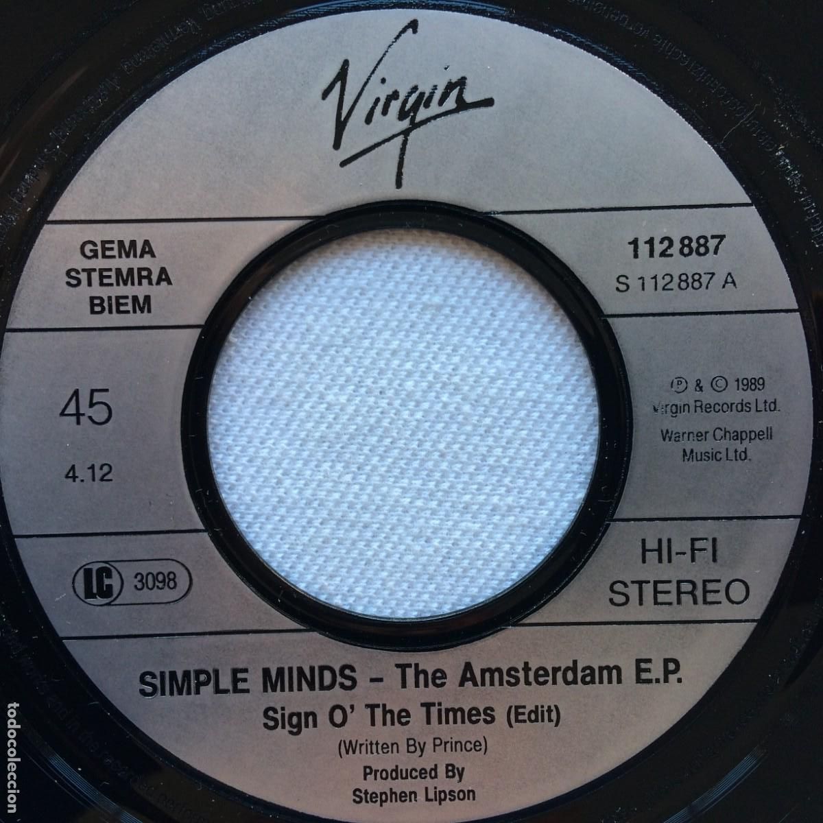 Discos de vinilo: Simple Minds &lrm;&ndash; The Amsterdam EP Germany 1989 Virgin* - Foto 3