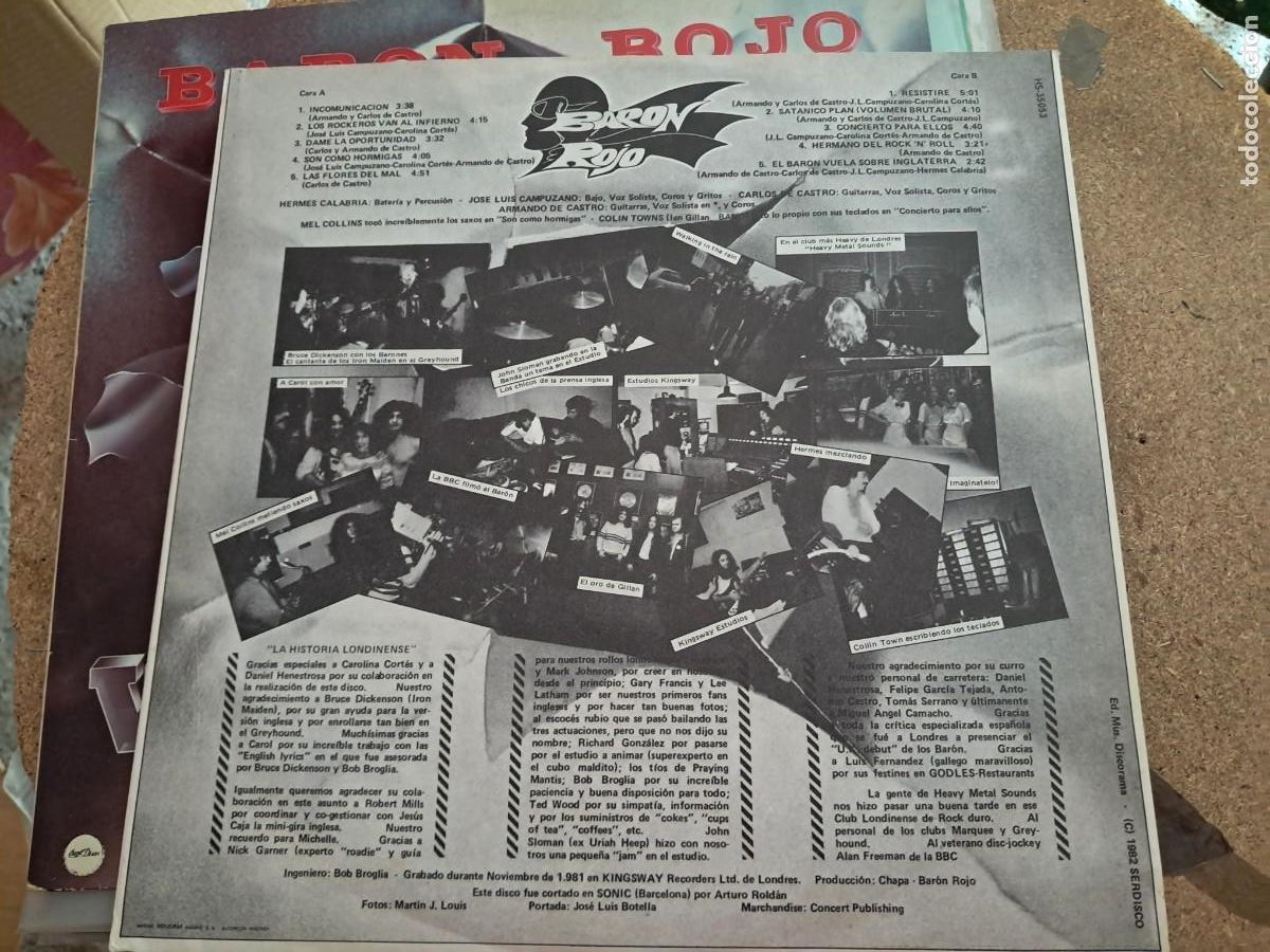 Discos de vinilo: BARON ROJO - VOLUMEN BRUTAL LP 1982 - Foto 5