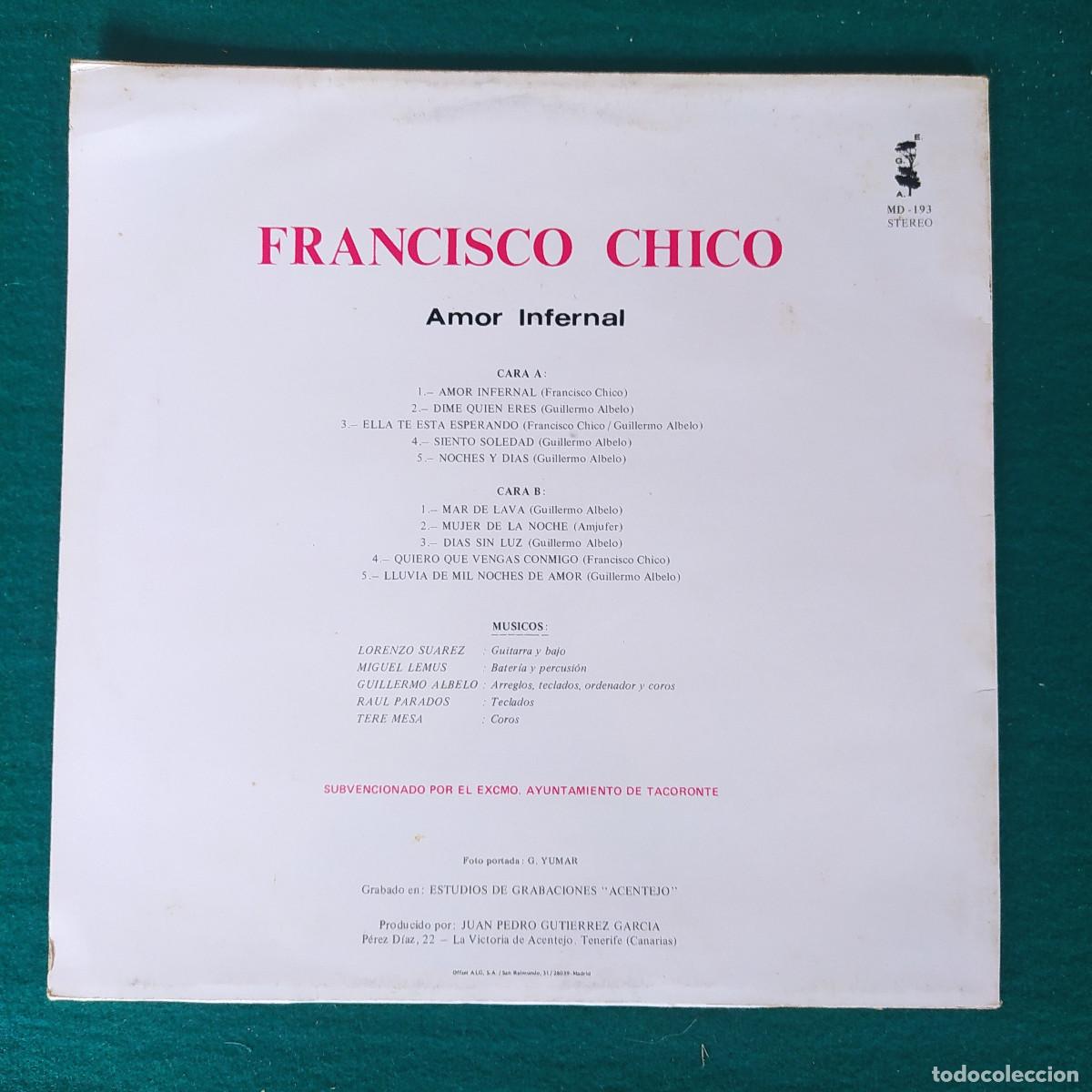 Discos de vinilo: francisco chico amor infernal - Foto 2