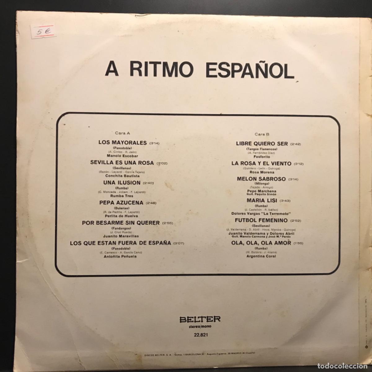 Discos de vinilo: Various ● A Ritmo Espa&ntilde;ol ● Vinyl, LP, Compilation, Stereo 1974 - Foto 2