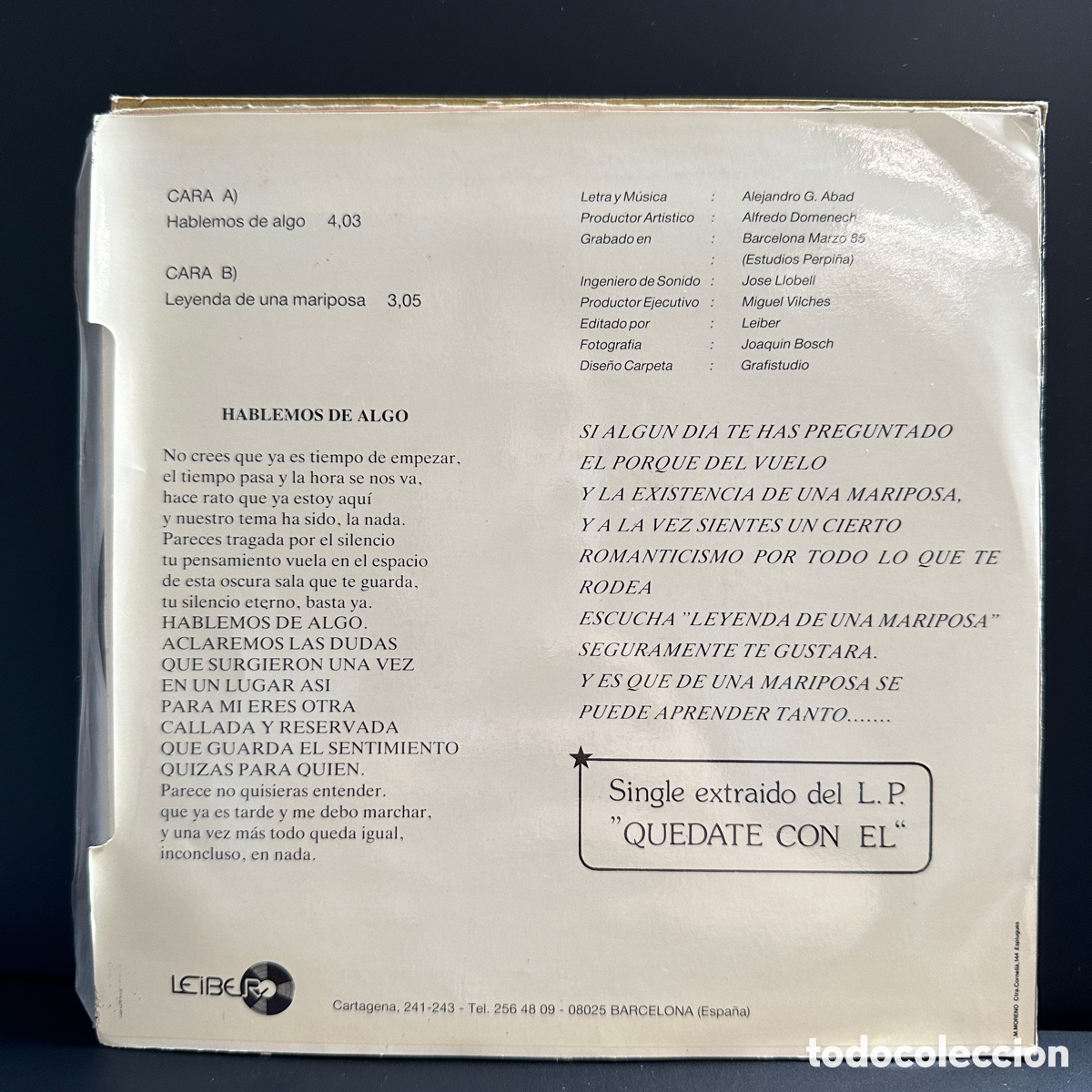 Discos de vinilo: Alejandro Abad - Hablamos De Algo (7&rdquo;, Single) - Foto 2
