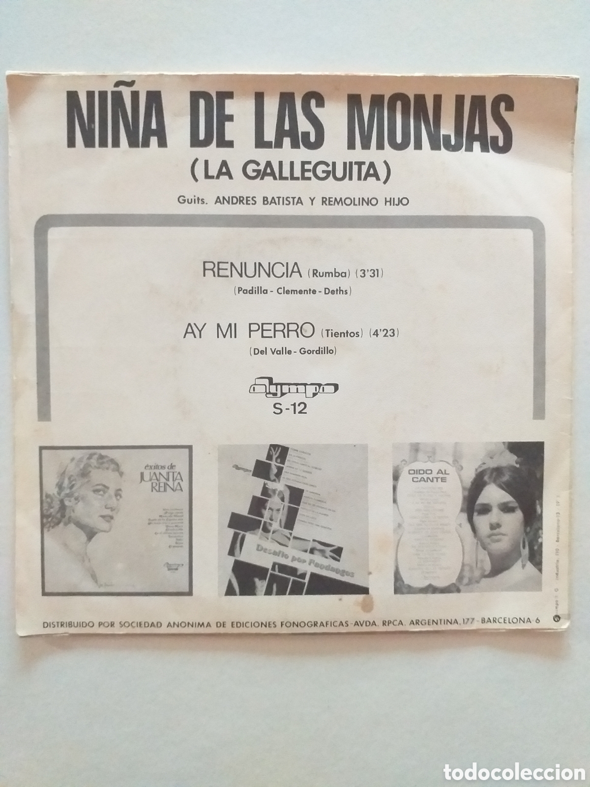 Discos de vinilo: SINGLE VINILO LA GALLEGUITA - Foto 2