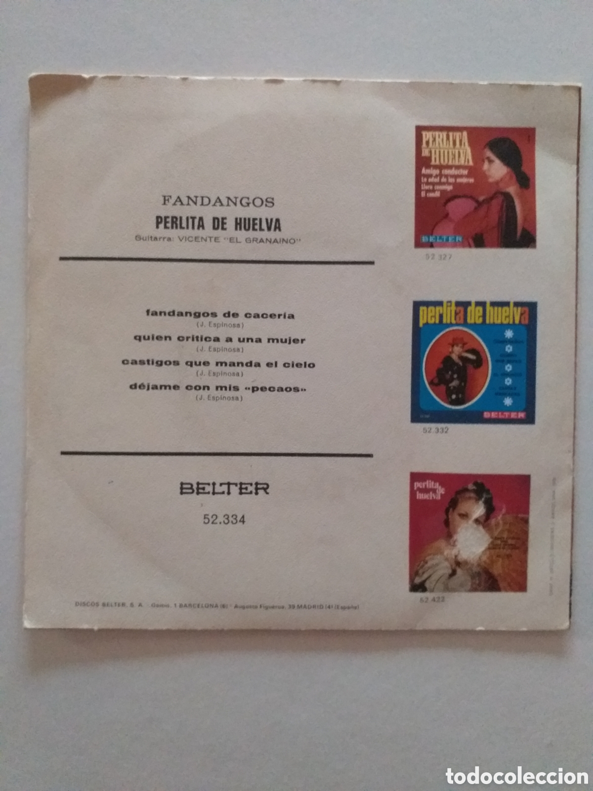 Discos de vinilo: VINILO EP PERLITA DE HUELVA - Foto 2
