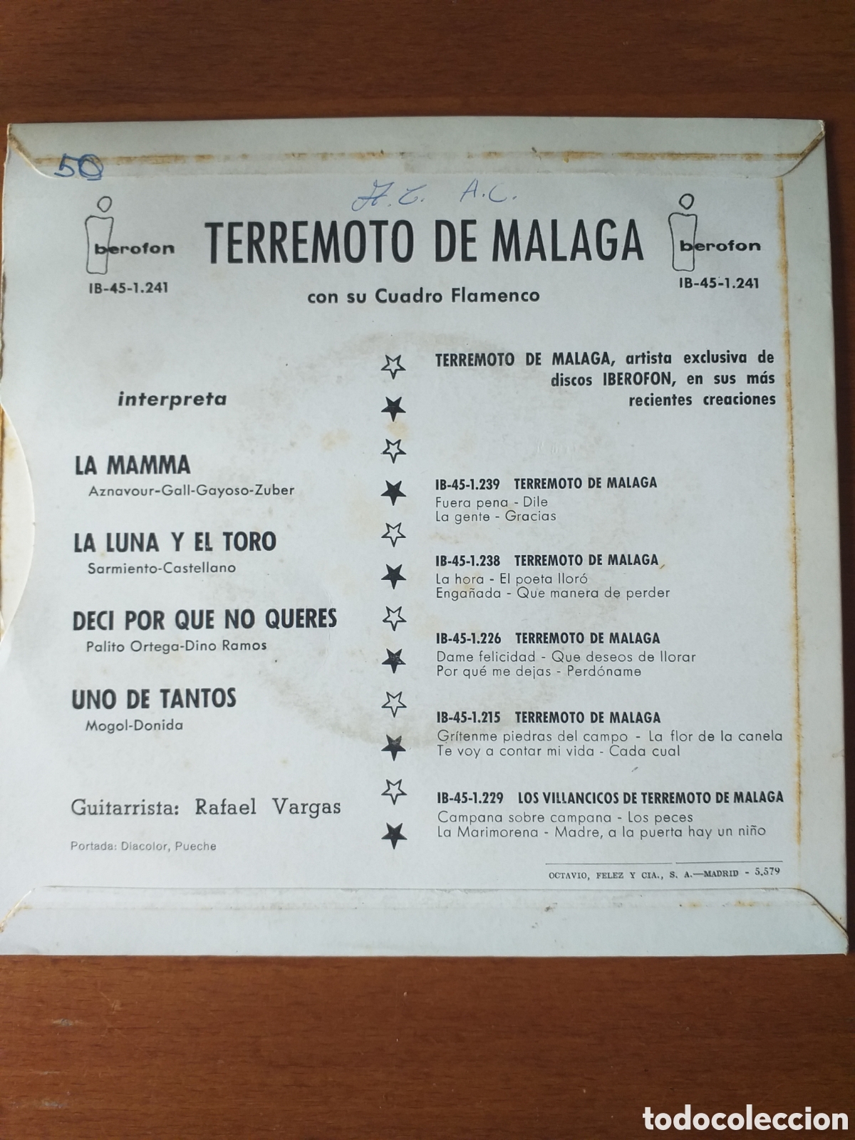 Discos de vinilo: VINILO EP TERREMOTO DE MALAGA - Foto 2