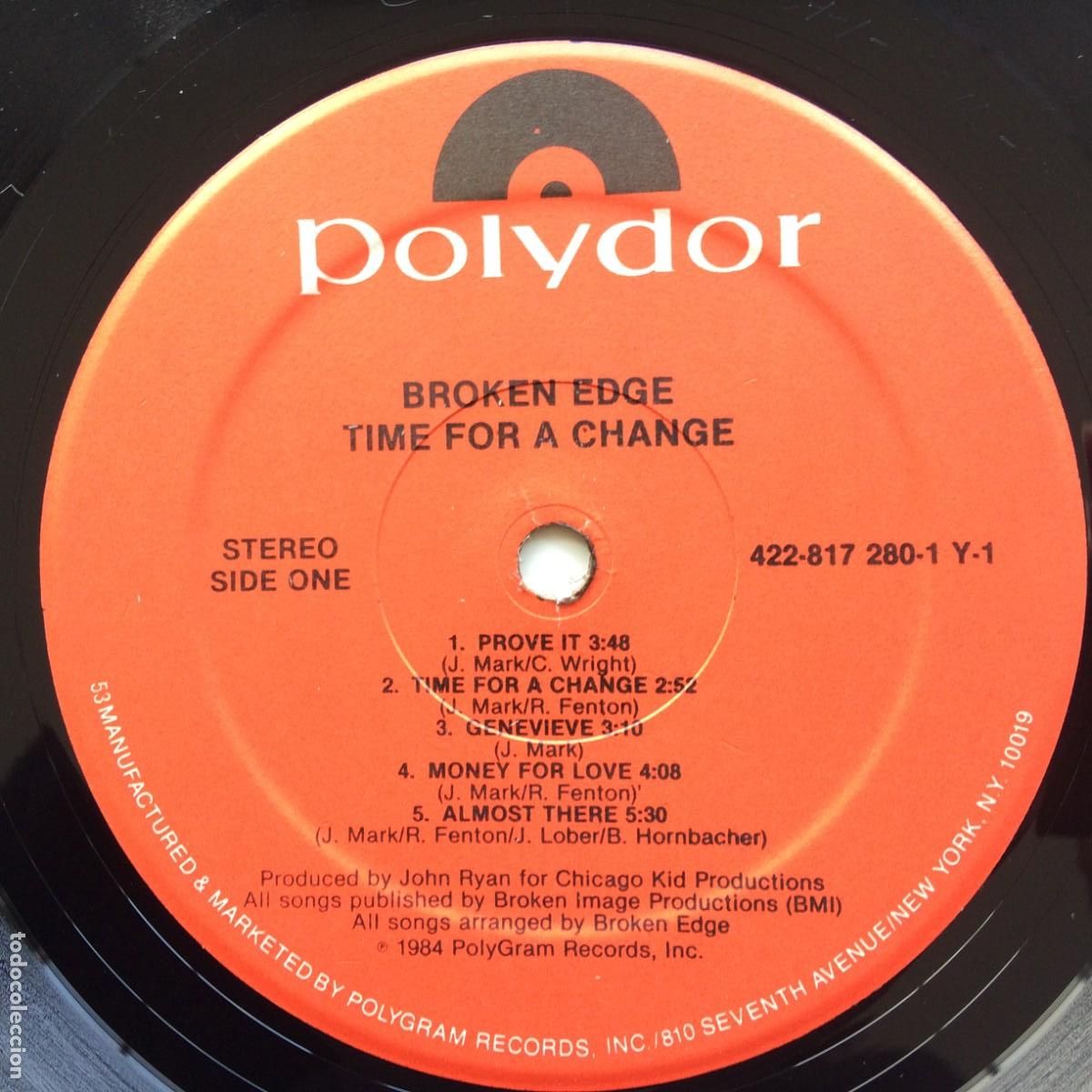 Discos de vinilo: Broken Edge &lrm;&ndash; Time For A Change USA 1984 Polydor - Foto 5