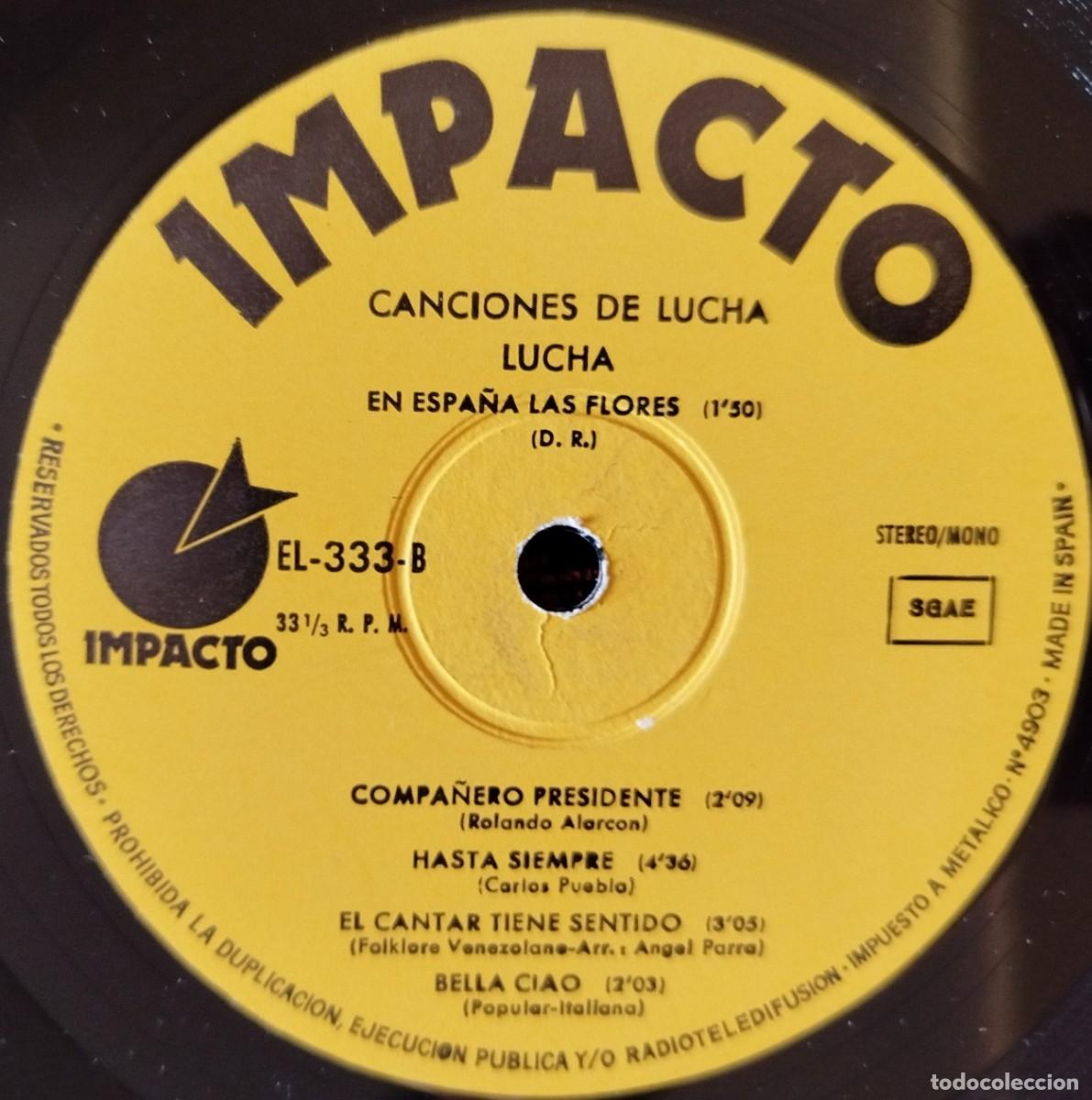 Discos de vinilo: LUCHA ** Canciones De Lucha ** VINILO LP 1977 - Foto 4