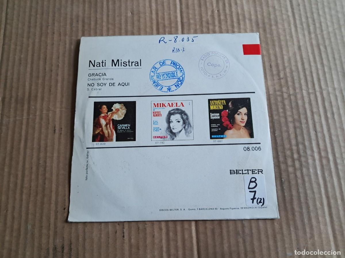 Discos de vinilo: NATI MISTRAL - GRACIA SINGLE 1971 - Foto 3