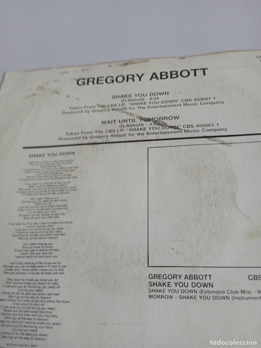Discos de vinilo: GREGORY ABBOTT Shake you down / Wait until tomarrow - Foto 2