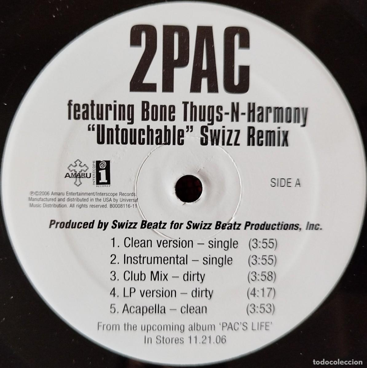 Discos de vinilo: 2PAC Featuring BONE THUGS-N-HARMONY *Untouchable (Swizz Remix)* MAXI SINGLE VINILO 2006 USA - Foto 2