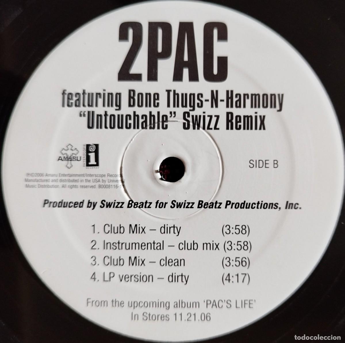 Discos de vinilo: 2PAC Featuring BONE THUGS-N-HARMONY *Untouchable (Swizz Remix)* MAXI SINGLE VINILO 2006 USA - Foto 3